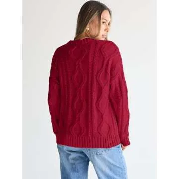 Trendy Queen Oversized Cable Knit Sweater for Women