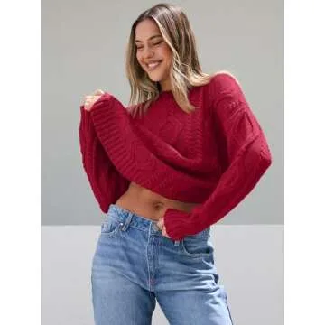 Trendy Queen Oversized Cable Knit Sweater for Women