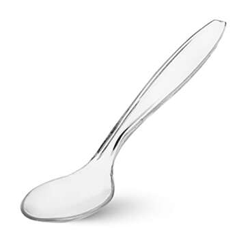 LSR LORESO 50 Count Plastic Tasting Spoons for Parties