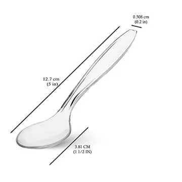 LSR LORESO 50 Count Plastic Tasting Spoons for Parties