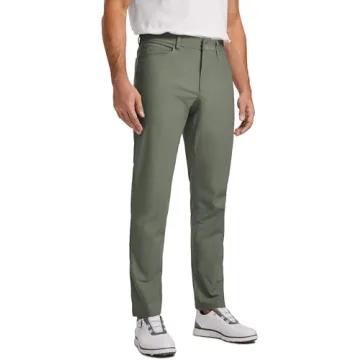 CRZ YOGA Men's All Day Comfy Golf Pants with 5-Pocket - 30" Quick Dry Lightweight Casual Work Stretc...