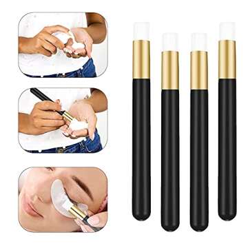 Dpolla 30 Pieces Lash Shampoo Brush for Nose Pore,Peel Off Blackhead Brush Remover Tool,Facial Cleansing Brushes,Eyelash Extensions Cleansing Brush Washing Brush(Black,5.5 inch)