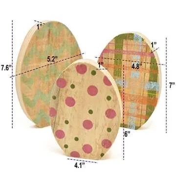 Charming Easter Wooden Egg Decoration 3 Pack for Home