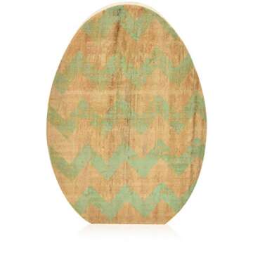 Easter Wooden Egg Decoration 3 Pack Table Spring Bunny Home Kitchen Party Rustic Look Shelf Sitter Centerpieces Figurines for Mantle Shelf Decorative Eggs Rabbit Table Toppers Decor Gift Boutique