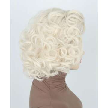 Topcosplay Women Wigs Platinum Blonde Wig Short Curly Halloween Costume Cosplay Wig