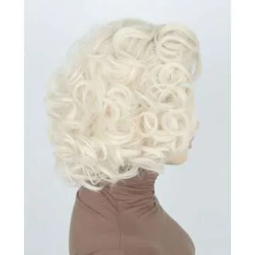 Topcosplay Women Wigs Platinum Blonde Wig Short Curly Halloween Costume Cosplay Wig
