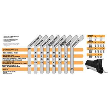 Nelson Rigg XL Motorcycle Half Cover All-Weather, 100% Waterproof, Taped Seams, Free Stuff Sack, Fits most Touring motorcycles Harley Davidson Ultra or Honda Goldwing