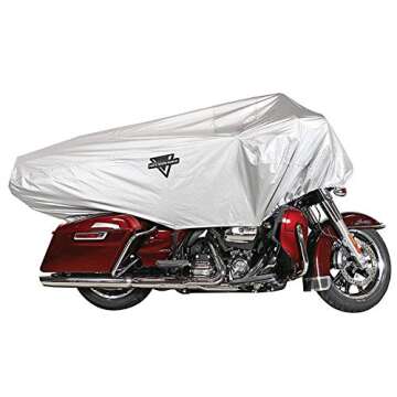 Nelson Rigg XL Motorcycle Half Cover All-Weather, 100% Waterproof, Taped Seams, Free Stuff Sack, Fits most Touring motorcycles Harley Davidson Ultra or Honda Goldwing