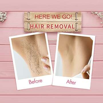 Auperwel Painless Hard Wax Beans for Hair Removal, 10.5oz Upgraded Formula for Face, Eyebrow, Brazilian Bikini with 10 Applicators (3 Rose)