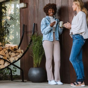 Elegant Ash & Ember Onyx 24" Ceramic Planter for Home Decor