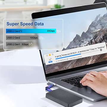 Rixmie Short USB-C Cable [5 inch], 100W PD Fast Charging, 20Gbps Data Transfer, 2024 New USB C to USB C Short Cable, Thunderbolt 3 for MacBook, Android Auto, External SSD and More Type-C Devices