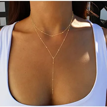 Trendy Foxgirl Long Gold Necklace for Women - 14k Gold Plated
