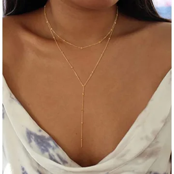 Trendy Foxgirl Long Gold Necklace for Women - 14k Gold Plated