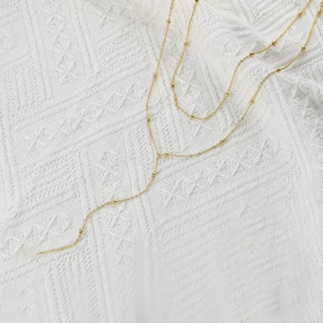 Trendy Foxgirl Long Gold Necklace for Women - 14k Gold Plated