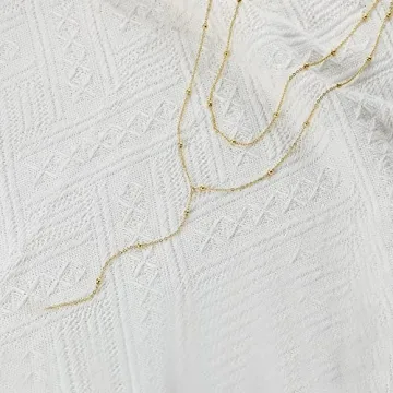 Trendy Foxgirl Long Gold Necklace for Women - 14k Gold Plated