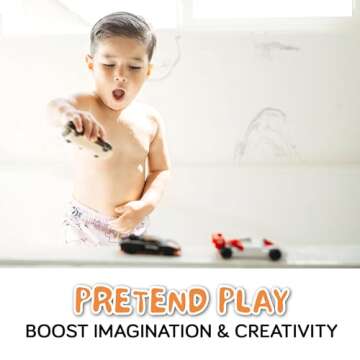 SplashEZ Mold Free Bath Toys for Kids & Toddlers, Sealed No Hole Baby Bath Toys, Soft Durable Race Cars Set, Float on Water, No Mold Design for Shower Tub Pool, Infant Babies Ages 0-1-3-6-12-18 Mo