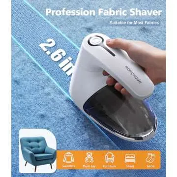 POPCHOSE Rechargeable Fabric Shaver for Lint and Fuzz Removal