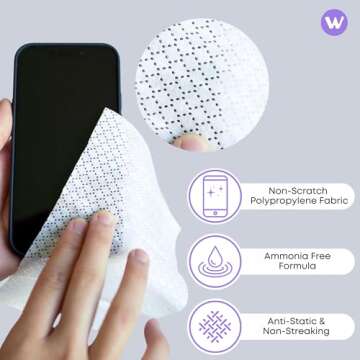 See Clear Original Lens Cleaning Wipes - Pre-Moistened Eyeglass & Screen Cleaning Cloth Towelettes - Streak Free, Scratch Free Lens & Electronic Screen Cleaner