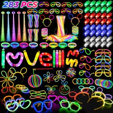 SHQDD Glow Party Favors Pack with 100 Sticks & 56 LED Toys