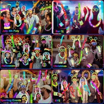 SHQDD Glow Party Favors Pack with 100 Sticks & 56 LED Toys