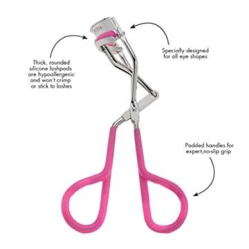 Tweezerman Neon Great Grip Eyelash Curler, Pink, 0.3 Oz