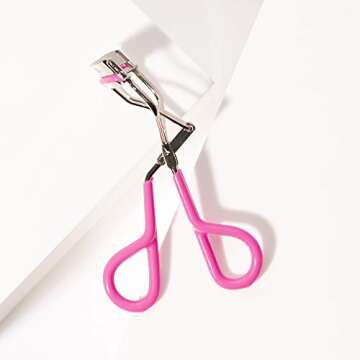 Tweezerman Neon Great Grip Eyelash Curler, Pink, 0.3 Oz