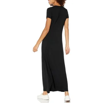 Amazon Essentials Women's Black Maxi Dress Comfortable Fit