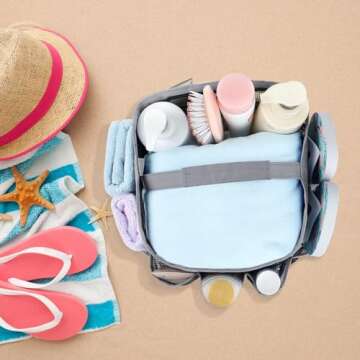 Attmu Mesh Shower Caddy Portable for College Dorm Room Essentials with 8 Pockets, Hanging Shower Caddy Dorm Basket, Quick Dry Shower Bag for Bathroom