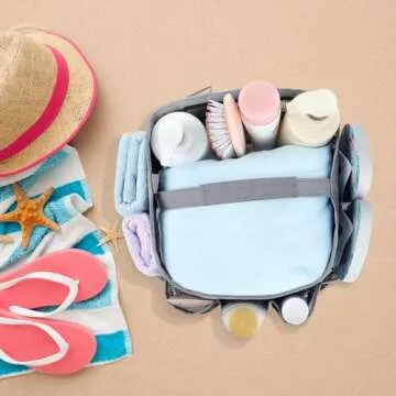 Attmu Mesh Shower Caddy Portable for College Dorm Room Essentials with 8 Pockets, Hanging Shower Caddy Dorm Basket, Quick Dry Shower Bag for Bathroom