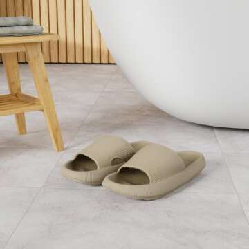 miscloder Cloud Slippers for Women and Men Pillow Slippers Non-Slip Shower Slides Bathroom Sandals | Super Comfy | Cushion Thick Sole