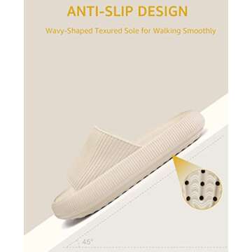 miscloder Cloud Slippers for Women and Men Pillow Slippers Non-Slip Shower Slides Bathroom Sandals | Super Comfy | Cushion Thick Sole