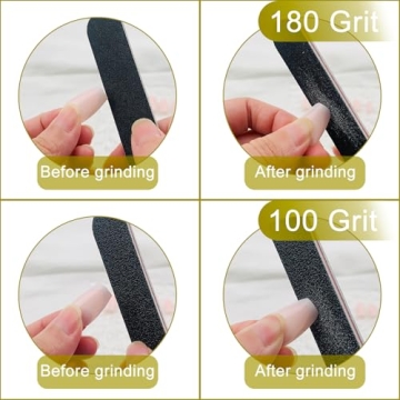 HeeYaa Nail File Set - Professional 100/180 Grit Emery Boards
