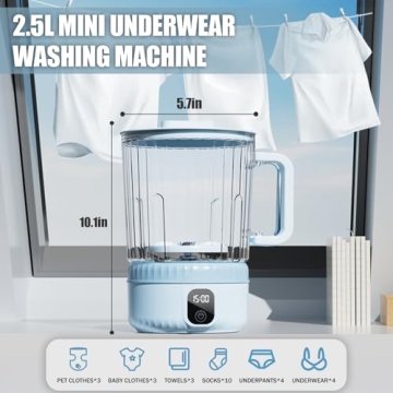 Upgrade 2.5L Mini Portable Washing Machine - Ideal for Travelers & Small Spaces