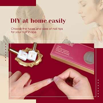 ROSALIND 504PCS Soft Almond Nails Full Cover Nail Tips, Half Matte Fake Nails with Box,Medium Almond Acrylic Fake Nail Tips for Nail Art Extension Nails 12 Size False Nail Tips DIY(One-Sided No File)