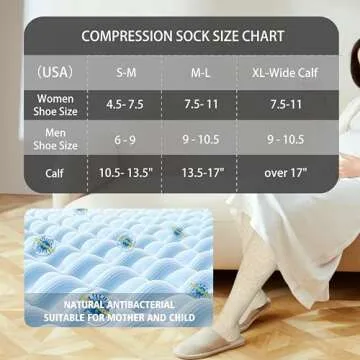 LEVSOX Knee High Cotton Compression Socks for Comfort
