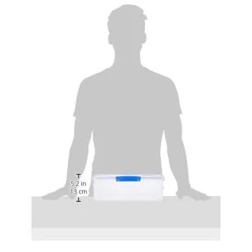 Sistema KLIP IT Food Storage Container 7 L Stackable & Airtight Fridge/Freezer Food Box with Lid BPA-Free Plastic Blue Clips 1 Count