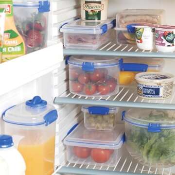 Sistema KLIP IT Food Storage Container 7 L Stackable & Airtight Fridge/Freezer Food Box with Lid BPA-Free Plastic Blue Clips 1 Count