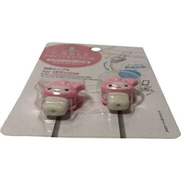Kasoyo Sanrio My Melody Cable Protector Cell Phones Accessories 2pcs Set for iPhone (Lightning Cable...