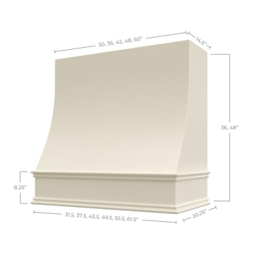 Riley & Higgs Antique White Range Hood Cover for All Styles