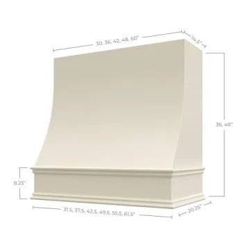 Riley & Higgs Antique White Range Hood Cover for All Styles