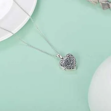 SoulMeet Heart Locket Necklace Holds 2 Pictures Memory