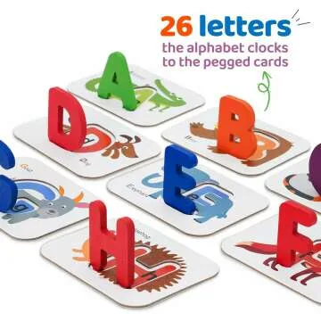 LiKee Alphabet Flash Cards & Wooden Puzzle for Kids