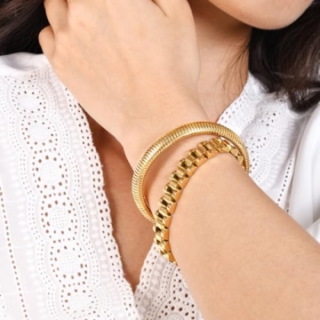 Stylish MPRAINBOW Gold Chain Link Bracelet Set for Her