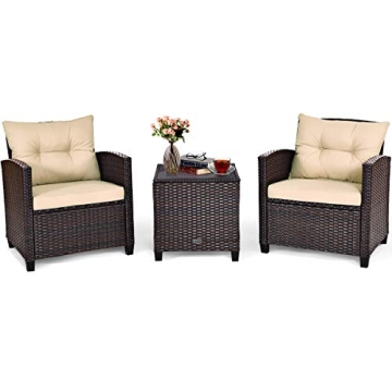 Tangkula 3 Pieces Patio Furniture Set - Durable and Comfortable for Any Outdoor Space