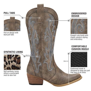 Stylish HISEA Rollda Cowboy Boots for Women
