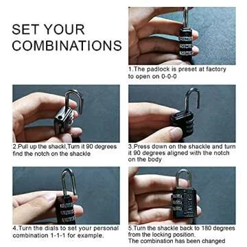 SISAV Durable and Compact 3 Digit Combination Lock