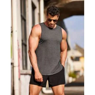 COOFANDY Men's 3 Pack Workout Tank Tops Sleeveless Gym Athletic Shirts Bodybuilding Fitness Muscle Cut Off Tee Shirt
