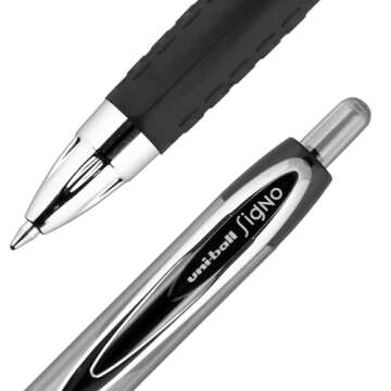uni-ball 33950 Signo 207 Retractable Gel Pen, Black Ink, 0.7mm, Dozen