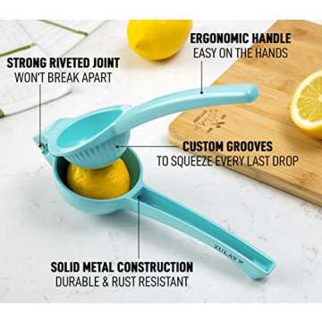 Zulay Premium Quality Metal Lemon Squeezer - Effortless Citrus Juicing at Its Best