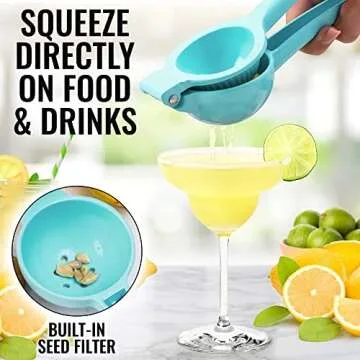 Zulay Premium Metal Lemon Squeezer - Extract Maximum Juice